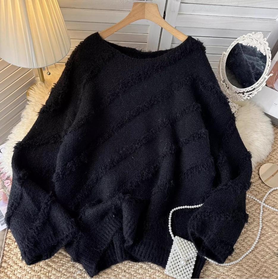 Pullover sweater women's autumn and winter round neck loose knitted sweater YM1576