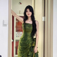 Beautiful Green Mermaid Straps Party Dress French Dress YM1653