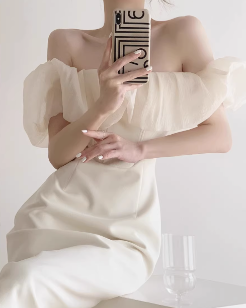 One shoulder dress slim fit long prom party dress YM1941
