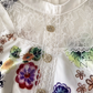 Elegant lace mosaic printed summer dress for women,YM156