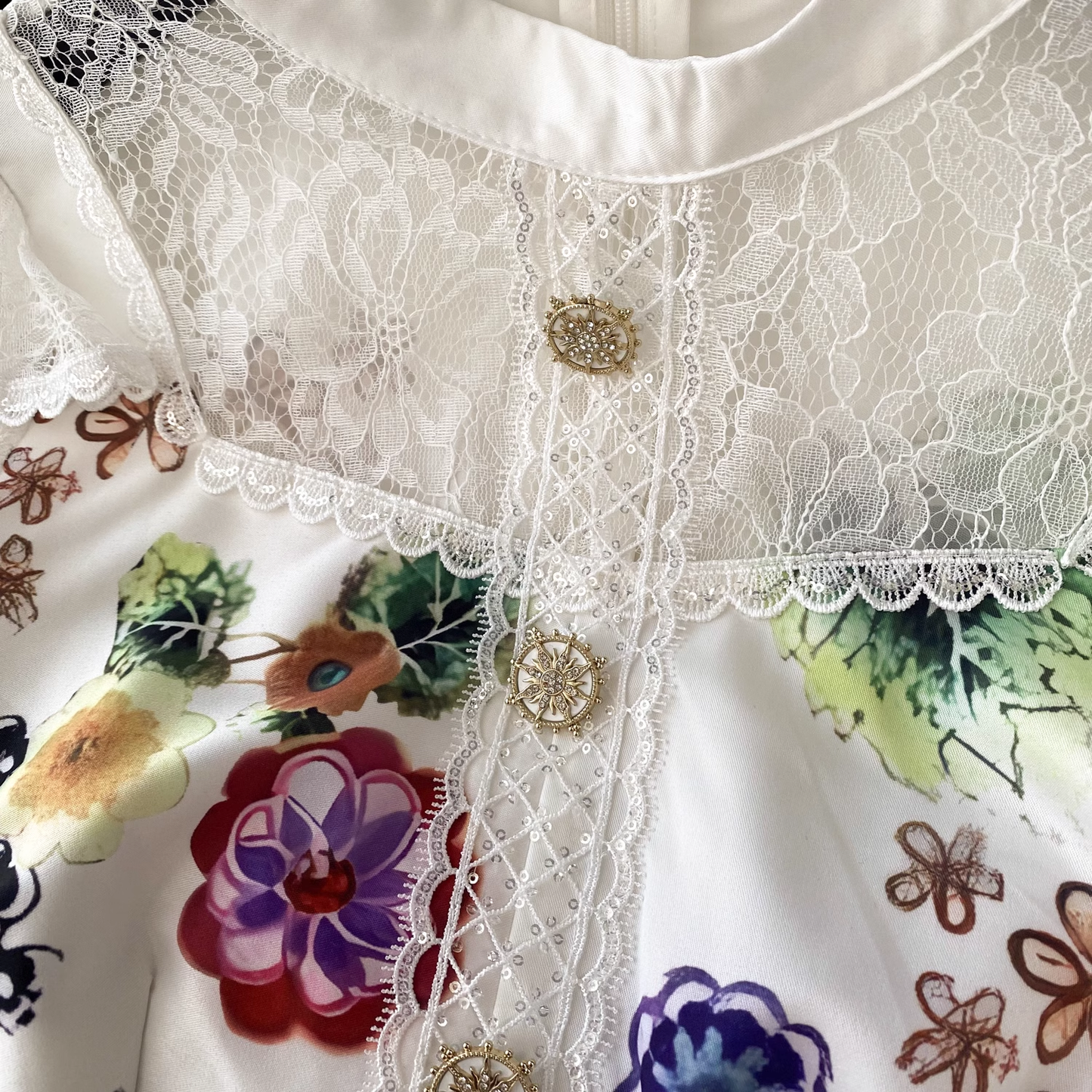 Elegant lace mosaic printed summer dress for women,YM156