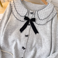 Sweet Cardigan Sweater Doll Collar Lace Butterfly Knitted YM1686