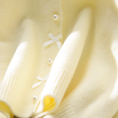 Sweet And Soft Sweater Jacket New Style Yellow Age-Reducing Outerwear Knitted Cardigan YM2375