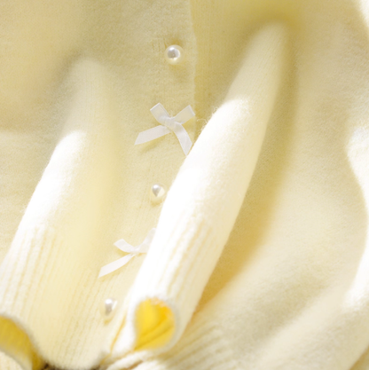 Sweet And Soft Sweater Jacket New Style Yellow Age-Reducing Outerwear Knitted Cardigan YM2375