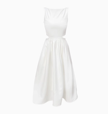 High-end sexy waist-revealing temperament slimming suspender party birthday dress YM1955