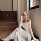 Elegant Off-shoulder Irregular Ruffled Off-shoulder Prom Party Dress  YM1823