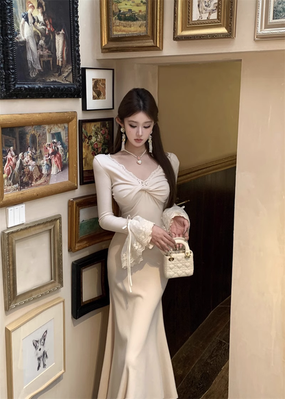 New style trumpet sleeve mermaid party dress YM1936