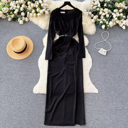 High sense vocation dress long skirt women's pleated long summer dress YM307