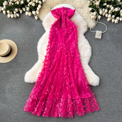 Three-dimensional butterfly sexy tube summer dress for women YM1123