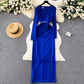 High sense vocation dress long skirt women's pleated long summer dress YM307
