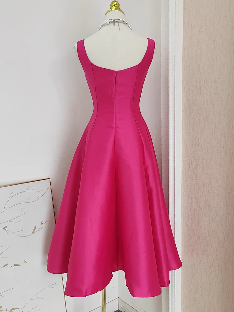 Simple Hot Pink A Line Party Dress Vacation Dress YM2104