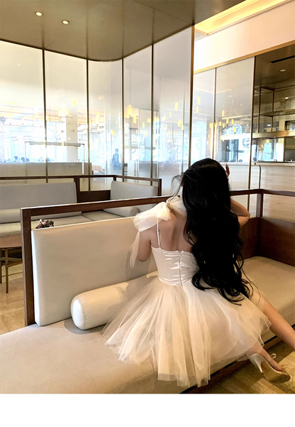 Simple Straps Tulle Princess Prom Dress Birthday Party Outfits YM1998