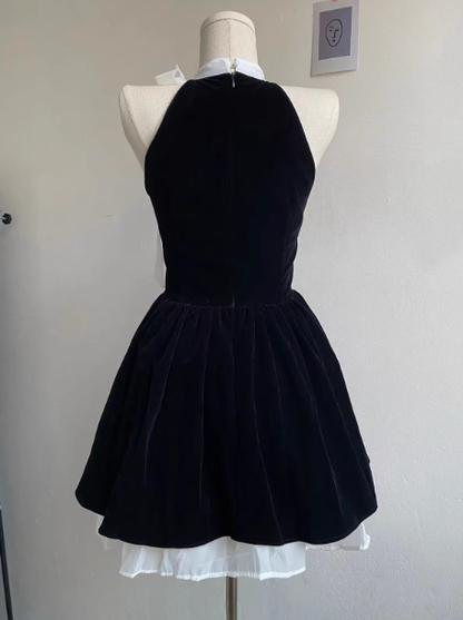 Elegant Sleeveless Black A Line Mini Holiday Dress Birthday Dress  YM2124
