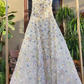 Classy White Tulle Flower A Line Long Birthday Dress Party Dress YM2143