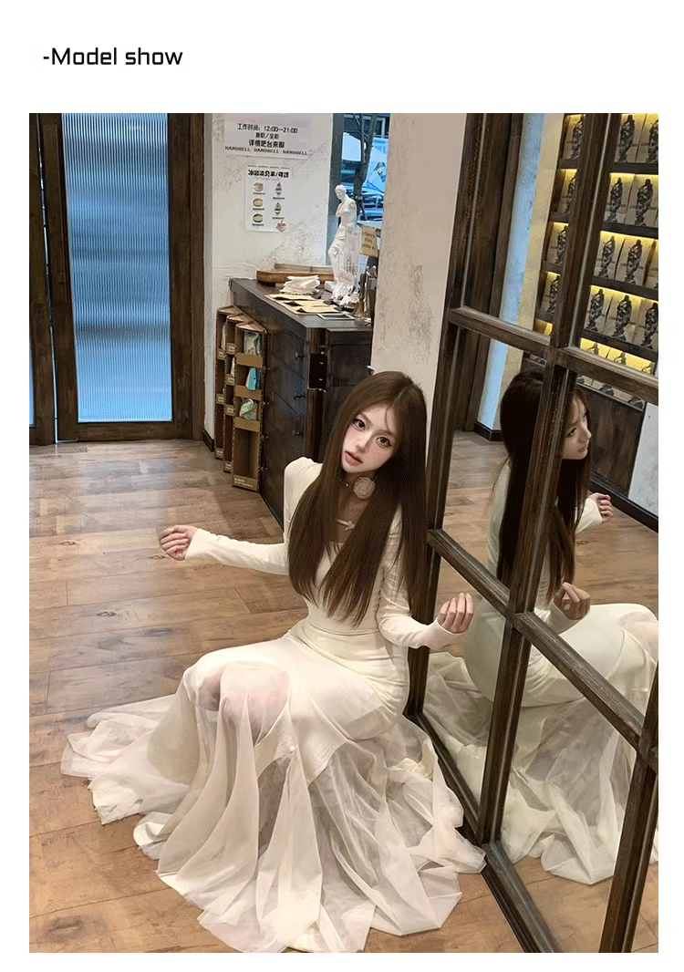 Elegant Tulle Fairy Dress Sexy Tight Mermaid Prom Dress YM1644