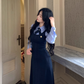 College Style Striped Shirt Fake Two Piece Dress Women's New YM2034