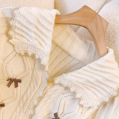 doll collar knitted cardigan YM410