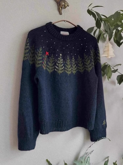 Navy Blue Sweater For Women Winter New Style Lazy Style High-End Beautiful Sweater YM1842