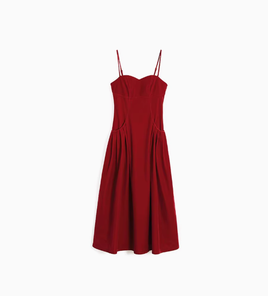 Retro chic stunning red suspender party dress two piece  YM1946