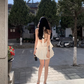 Apricot Halter Backless Short Prom Dress Birthday Outfits YM2013