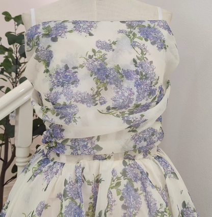 New Arrival Hepburn Style Floral A Line Pleated Party Dress YM2099