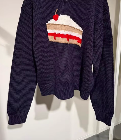Sweet Cherry Cake Sweater, Fashionable And Age-reducing Loose Sweater YM1862