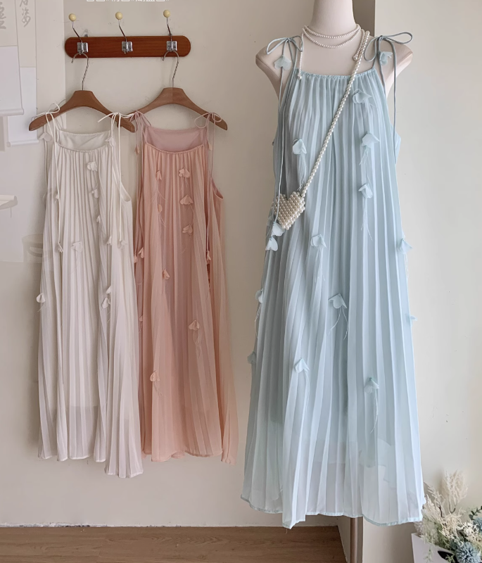 Purple Suspender Dress Floral Holiday Dress YM1782