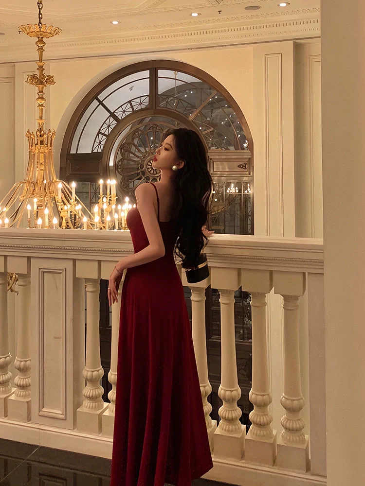 A Line Red Party Dress New Retro Prom Dress YM1593