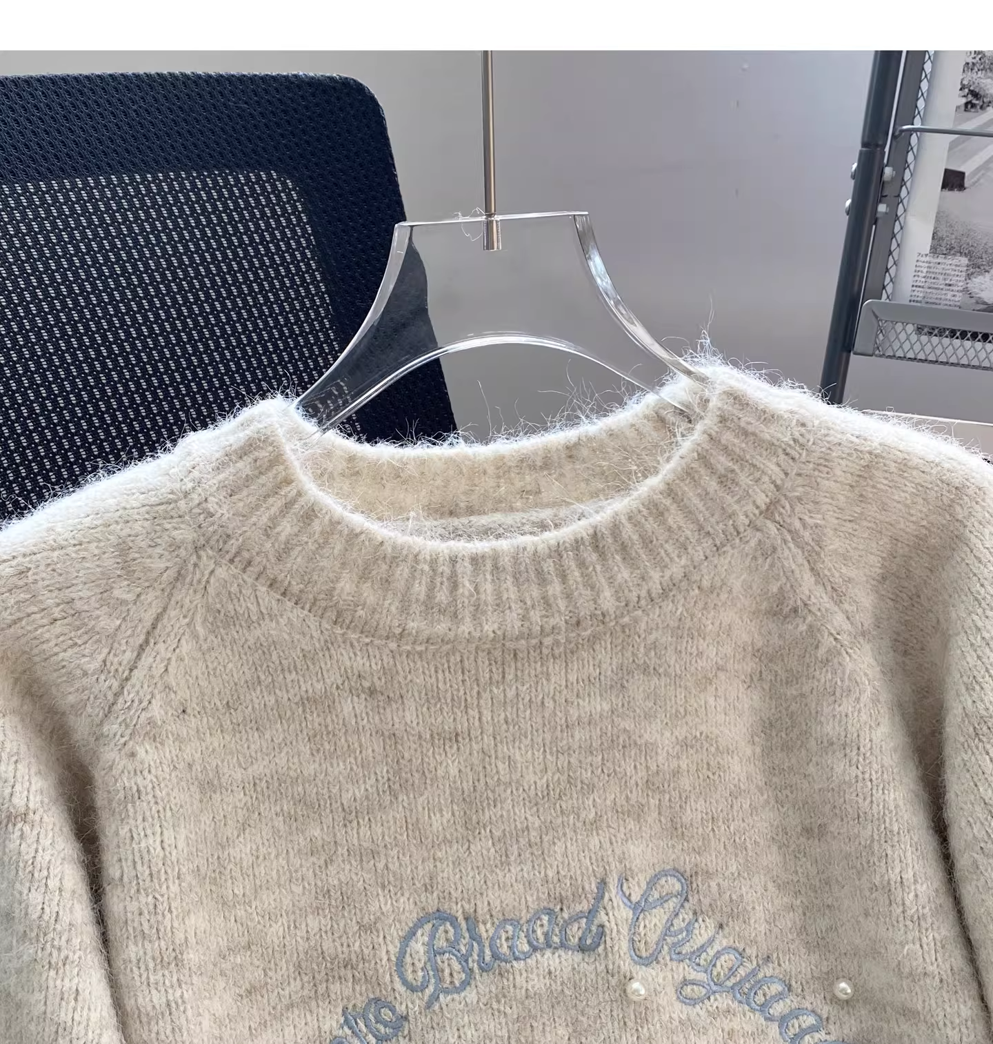 Cute Apricot Embroidered Bow Pullover Sweater YM2426