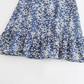 French retro floral one-shoulder halterneck slim dress  YM474