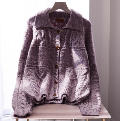 POLO Collar Design Short Sweater Cardigan New Korean Style All-match Knitted Jacket YM2345