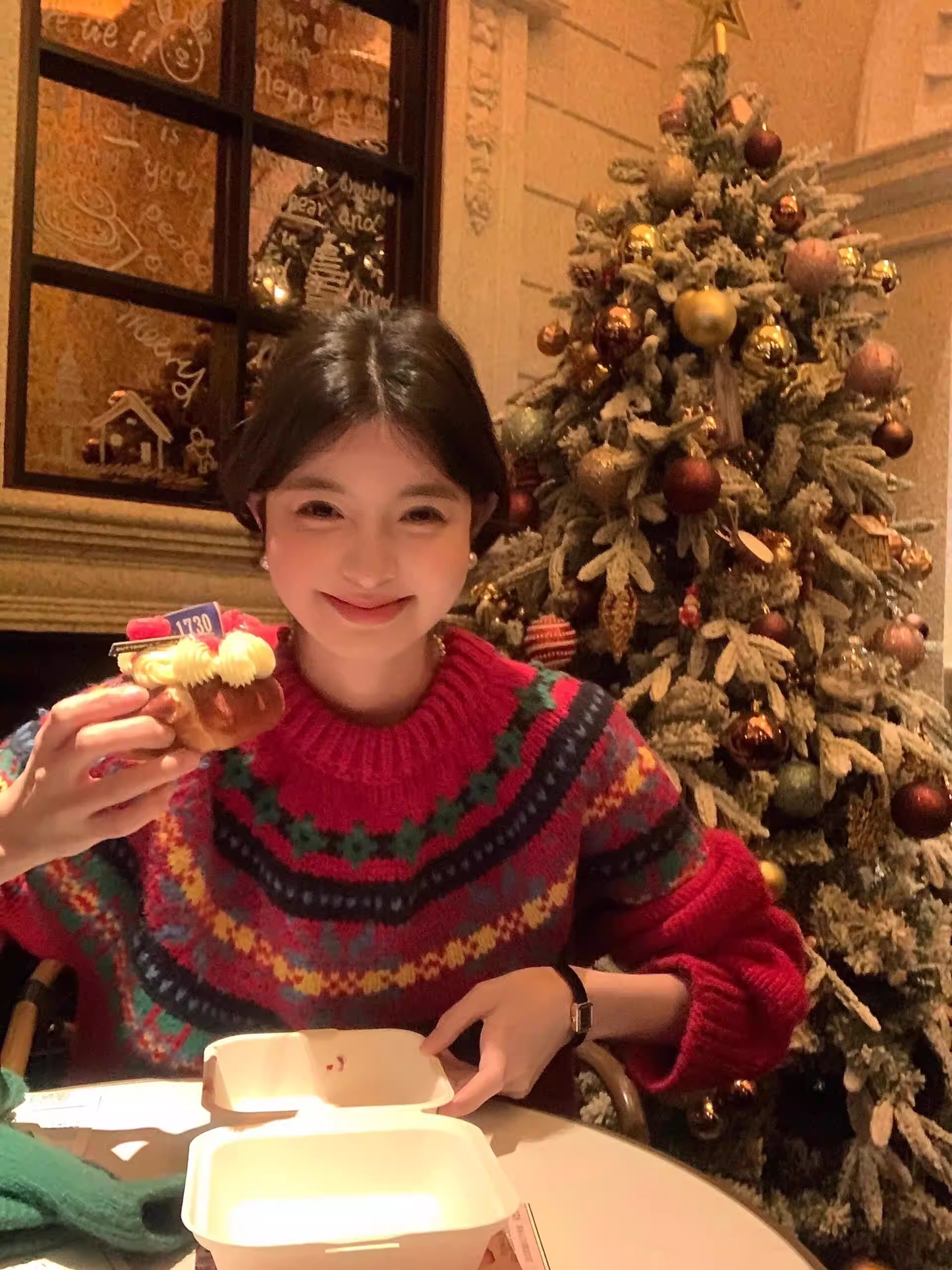 Fair Isle Red Sweater, Thick And Loose Knitwear, Christmas And New Year Sweater YM2419