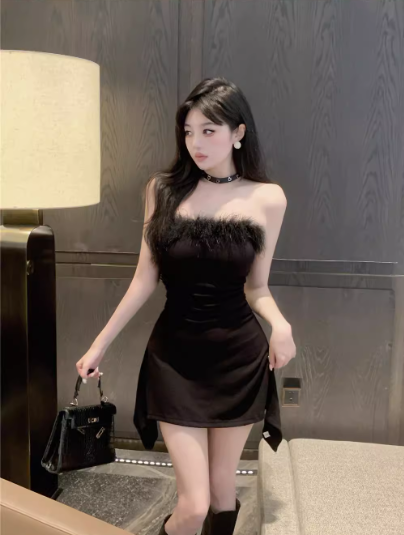 Sexy Strapless White Sheath Short Birthday Dress Holiday Dress YM2333