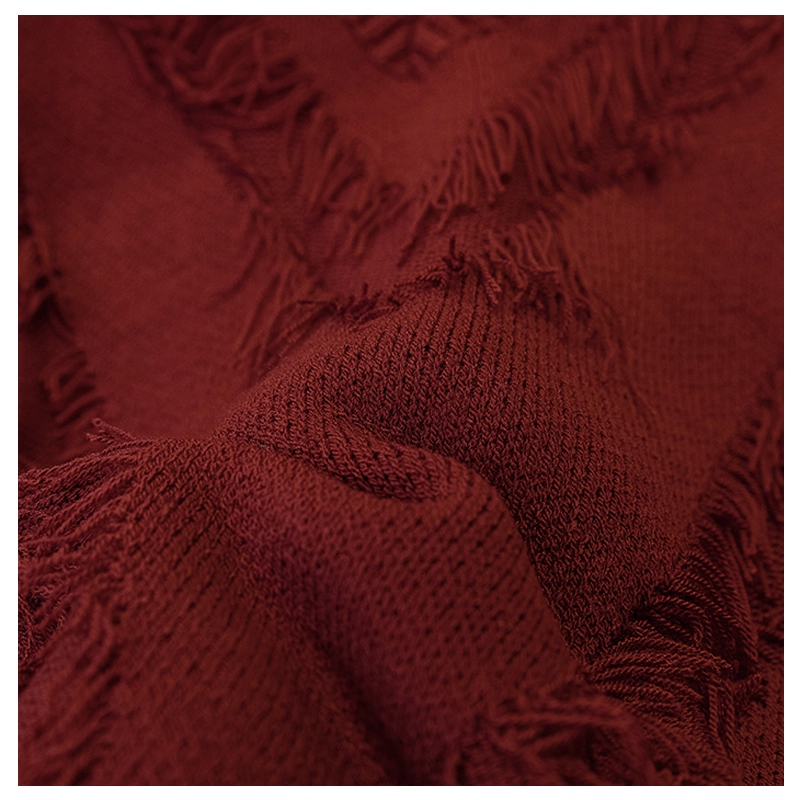 Burgundy High-End Sweater Women's Early Autumn Chic Knitted Sweater YM2284