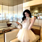 Simple Straps Tulle Princess Prom Dress Birthday Party Outfits YM1998