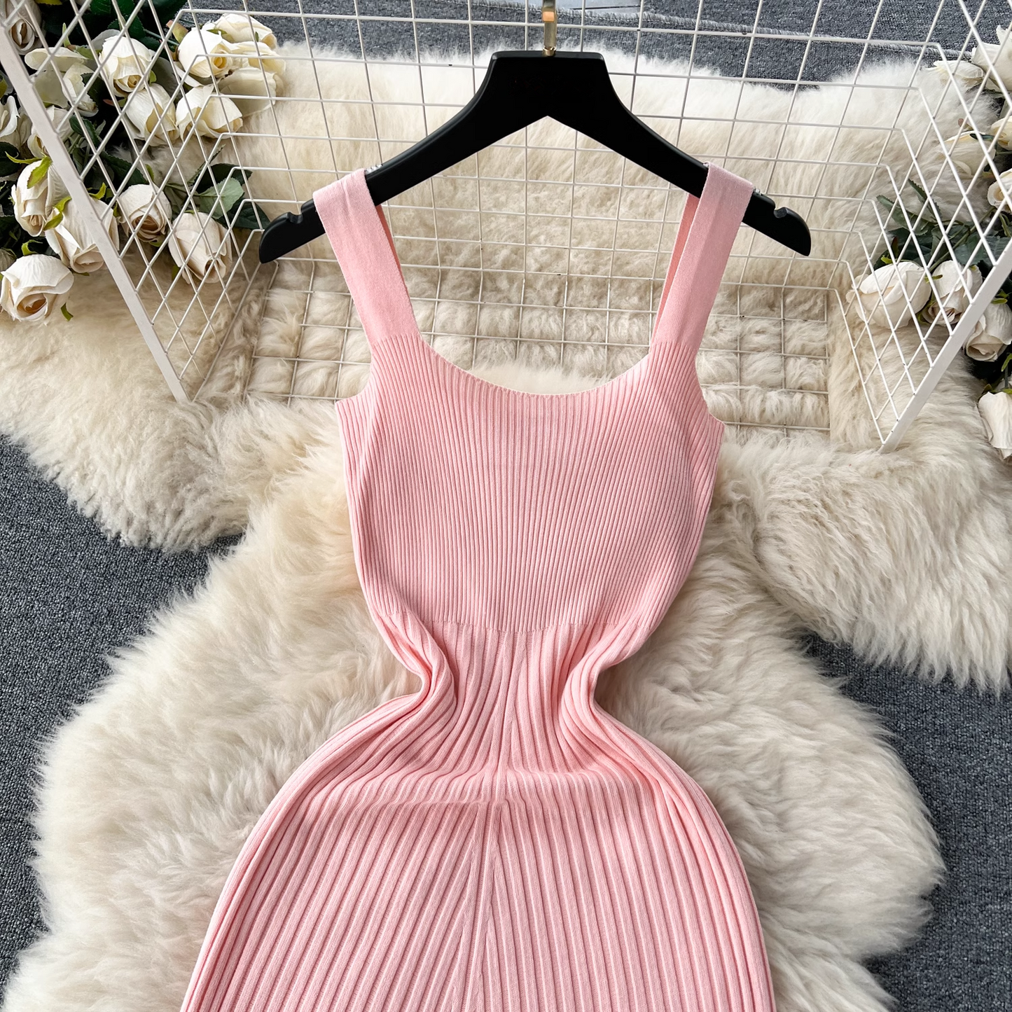 Retro suspender dress women's casual dress YM311