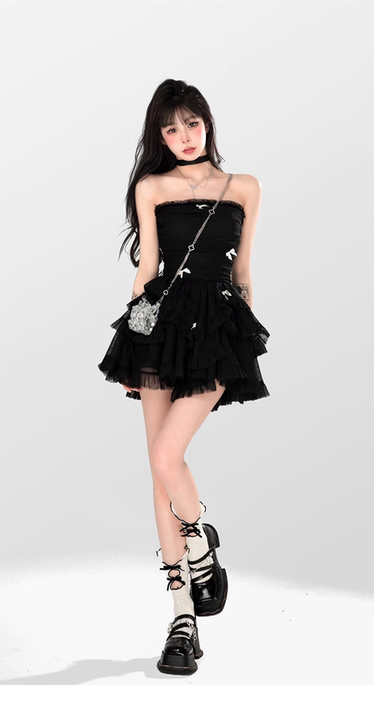 Strapless Tulle Birthday Party Dress Mini Prom Dress YM1973