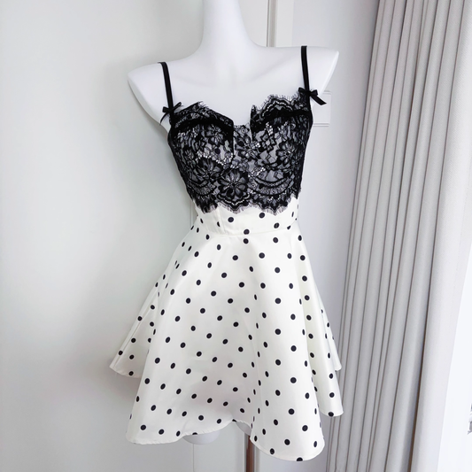 Simple Spaghetti Straps Satin Lace A Line Short Party Dress Vacation Dress YM2074