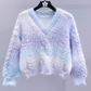 women's gradient rainbow twist sweater YM646