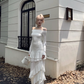 Elegant Off-shoulder Irregular Ruffled Off-shoulder Prom Party Dress  YM1823