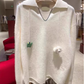 White Korean Retro Loose Sweater YM1854