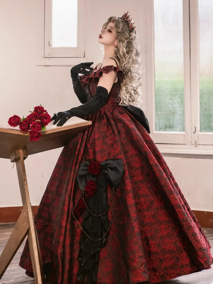 Elegant Burgundy Lolita Dress Birthday Party Dress YM2160