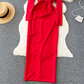 High sense vocation dress long skirt women's pleated long summer dress YM307