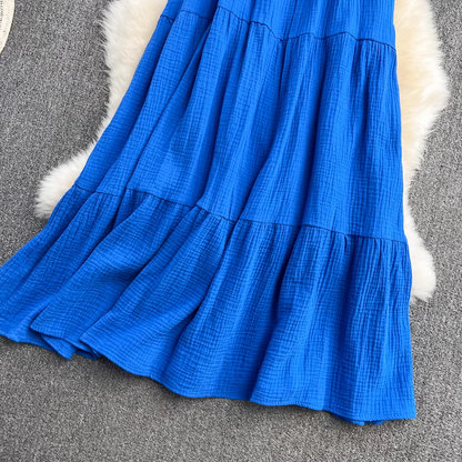 Blue Seaside Resort Dress,YM217