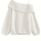 Asymmetric White Shoulder Chain Strap Sweater YM1931