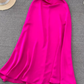 Hot Pink A-line Simple Dress  YM998