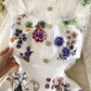 Elegant lace mosaic printed summer dress for women,YM156