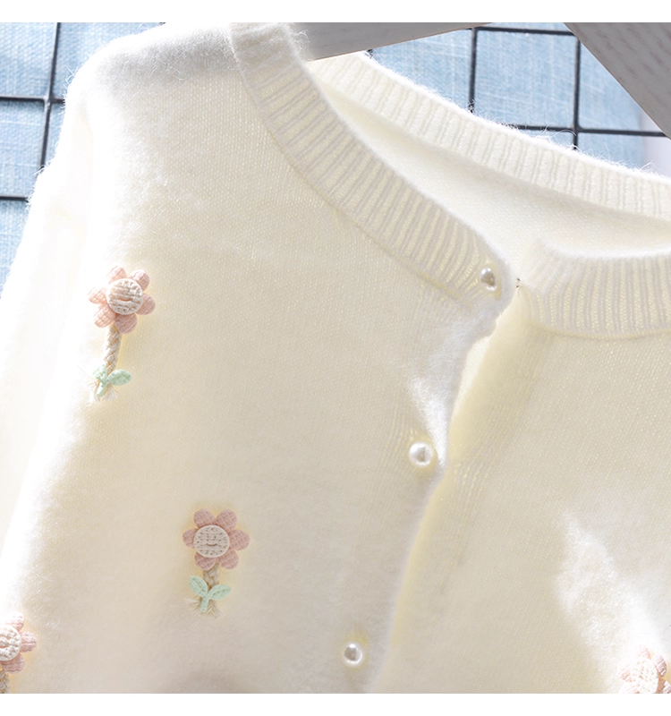 Sweet Short Sweater Jacket New Style Pink Outer Long-Sleeved Knitted Cardigan YM2360