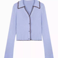 women's retro contrasting lapel sweater YM755