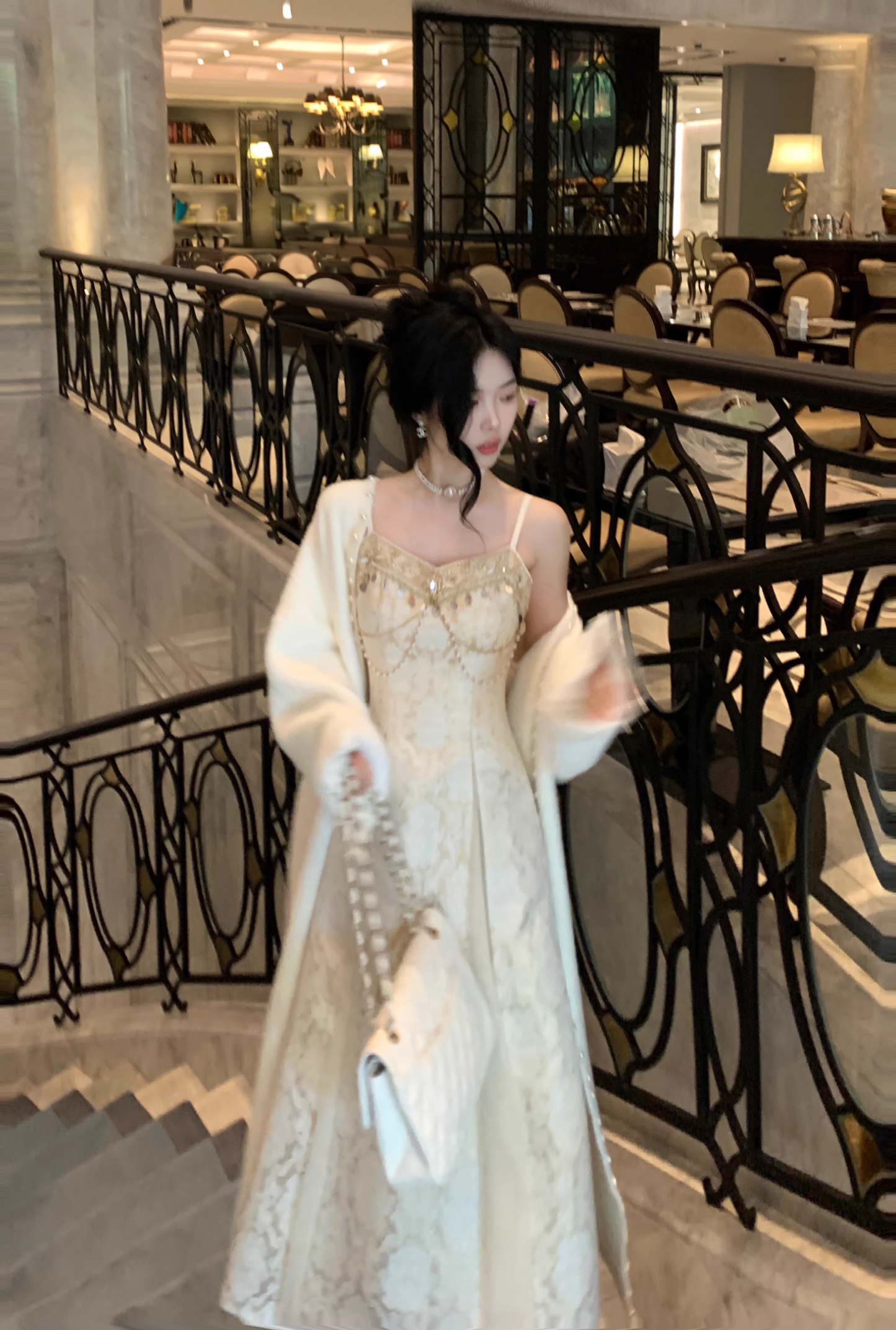 Palace Style Light Dress Sequin Jacquard Birthday Dress New Style YM2033